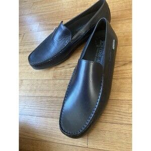 NWT Mens Mephisto Leather Black Driver Loafers Slip Ons Size 12 Jet Set Cool Air
